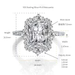 Moissanite Halo 4.0carat Radiant Diamond Ring