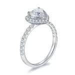 Moissanite 1.2carat Halo Heart Diamond Ring