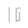 Moissanite Open Rectangular Hoop Diamond Earrings Moissanite Open Rectangular Hoop Diamond Earrings