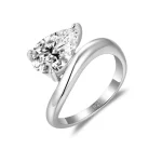 Moissanite Side 3.0carat Pear Diamond Ring