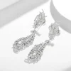 Moissanite Feather Diamond Earrings Moissanite Feather Diamond Earrings