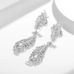 Moissanite Feather Diamond Earrings