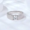 Moissanite Men's Frosted 1.0carat Round Diamond Ring Moissanite Men's Frosted 1.0carat Round Diamond Ring