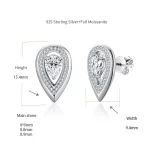 Moissanite 4*6mm Pear Halo Diamond Earrings