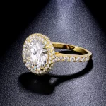 Moissanite 5.0carat Gold-plated Vintage Round Diamond Ring