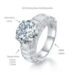 Moissanite Luxurious 5.0Carat Round Diamond Ring