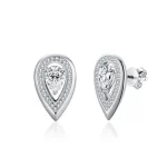 Moissanite 4*6mm Pear Halo Diamond Earrings