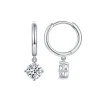 Moissanite 0.5carat Round 4-Prong Hoop Diamond Earrings Moissanite 0.5carat Round 4-Prong Hoop Diamond Earrings