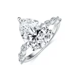 Moissanite 5.0carat Pear Diamond Ring