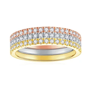 Moissanite 1.3mm Stacked Diamond Ring