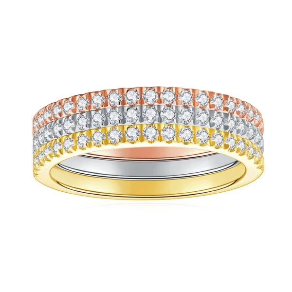 Moissanite 1.3mm Stacked Diamond Ring!!3896764084-0-cib. Moissanite 1.3mm Stacked Diamond Ring