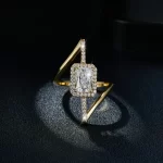 Moissanite Asymmetrical 2.0carat Radiant Diamond Ring