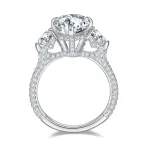 Moissanite Three-Stone 5.0carat Pear Diamond Ring