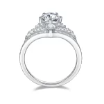 Moissanite 1.0carat Crown Round Diamond Ring