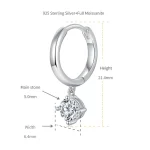 Moissanite 0.5carat Round 4-Prong Hoop Diamond Earrings