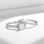 Moissanite Row 1.0carat Princess Diamond Ring