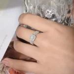 Moissanite Row 0.8carat Princess Diamond Ring