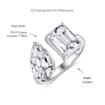 Moissanite Double 3.0carat Pear Diamond Ring