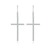 Moissanite Large Cross 1.8mm VVS D Diamond Earrings Moissanite Large Cross 1.8mm VVS D Diamond Earrings