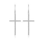 Moissanite Large Cross 1.8mm VVS D Diamond Earrings