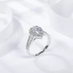 Moissanite Halo 1.0carat Pear Diamond Ring