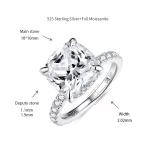 Moissanite 5.0carat Cushion Diamond Ring