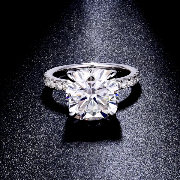 Moissanite 5.0carat Cushion Diamond Ring